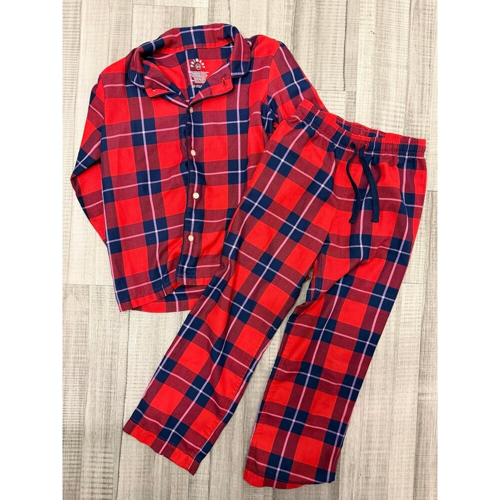 Primary flannel plaid pajamas